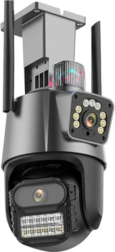FLM SYSTEM Telecamera Wi-Fi Interno/Esterno Doppio Obbiettivo 8MP(4MP+4MP), Zoom 8x Telecamera Esterno, App ICSE, Visione Notturna