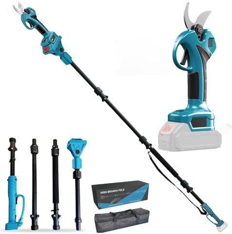 Cesoie elettriche da giardino 30 mm, 2 in 1, telescopiche, compatibili con batterie Makita, potatura a batteria, portata massima fino a 4,5 m, tagliarami senza batteria (senza batteria)