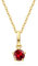 FANCIME Solide 14 Karat 585 Gold Kette mit 0,9 Karat Erstellter Rubin Anhänger, Geburtsstein Halsketten Feine Geschenk Schmuck für Damen, Verstellbares Kette: 40 + 5 cm