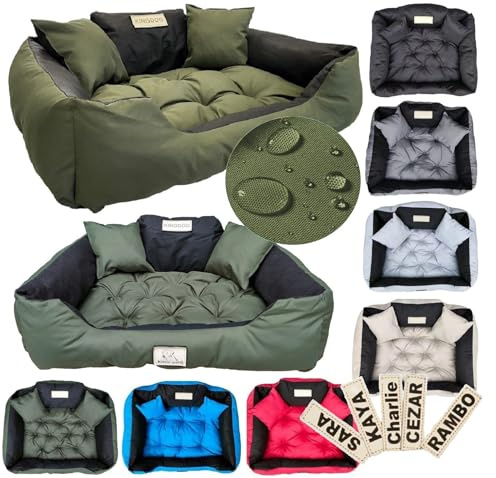 KING DOG Hundebett 130x105 cm personalisiert wasserdicht grün
