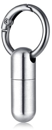 Pillendose Schlüsselanhänger Kleines Wasserdichtes Pillenetui Hochwertiger Mini-Medikamenten-Organizer Tragbare Metall Mini Kapsel Tablettenbox für Camping und Wandern im Freien Pillenbox