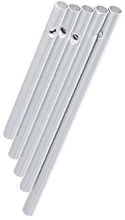 HEMOTON 25 Stück Teiliges Set Silberne Windspielröhren für DIY Projekte Aluminium Klangstäbe mit Durchmesser für Garten und Wohnraumdekorationen zu Verwenden und Vorgebohrt für Müheloses