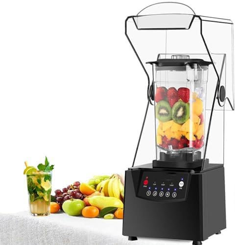 Quiet Commercial Blender,for Kitchen with 70oz Jar and Self-Cleaning, High-Speed Blenders Black, 70-Oz Total Crushing Pitcher&Lid,1*CrushedCup,with Soundproof Shield, 2200 Watt Professional Blenders