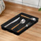 Range-couverts en plastique pour cuillères, fourchettes, couteaux, 4 compartiments, accessoires de cuisine (noir)