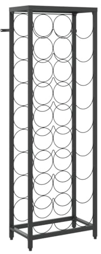 Tomostar Casier à Bouteille, Casier à Vin Étagère à Vin Range Bouteille de 27 Bouteilles Noir 34x18x100cm Fer forgé