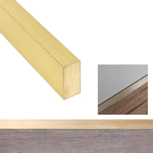 Transition strip, Floor Transition Strip Brass Trim for Wood to Laminate, Rectangles Solid Brushed Thresholds Gap for Entry, Narrow Tile Seam Bar for Home Fini(5x8mm(1/4x5/16))
