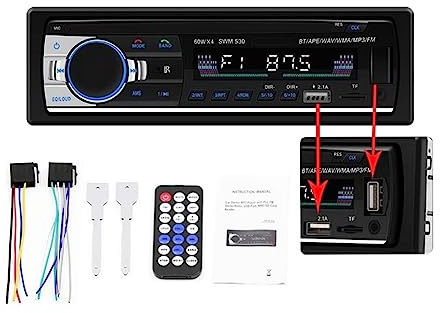 BGAZA Car Stereo Radio Remote Contract Multiple EQ MP3/WMA/WAV Player 1 2V MP3 Spieler FM/SD/USB/AUX Bluetooth Audio Stereo(530 Phone Charging)