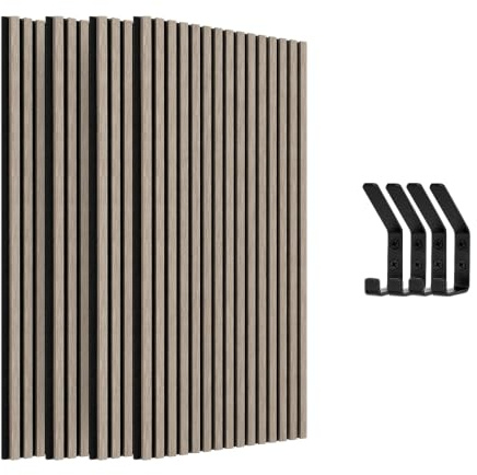 IZODEKOR Selbstklebende Wandpaneele Holzoptik 120x60x2,1cm, Holz Wandpaneele für Wandverkleidung Innen und Schalldämmung, WandDeko Wohnzimmer 4 Stück - 2,88m² Hell-Eiche