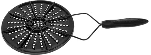 BRIGHTFUFU Diffuseur de Chaleur en Émail Plaque Adaptateur Induction Noir Poignée Résistante la Chaleur pour Cuisson à Domicile Rapide et Uniforme