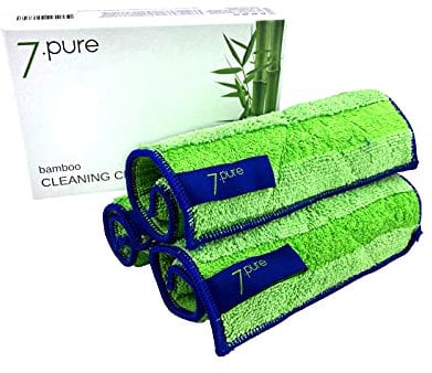 7.pure Bambus Putzlappen & Putztücher | 3 Stück | 20 x 25 cm | ohne Putzmittel | Reinigen ohne Fusseln | Waschbar | Putzschwamm, Tücher