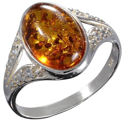HolidayGiftShops - Sterling Silber 925 Baltischer Bernstein Ring