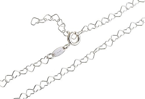 Fußkette Herzen klein - Länge wählbar 23-30cm - echt 925 Silber