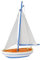 CREATIV DISCOUNT® NEU Miniatur- Segelboot, Länge 7 x 11cm