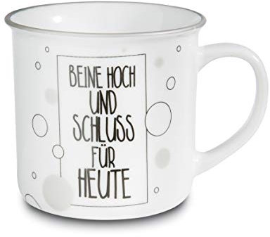 NICI 45033 Tasse Beine hoch und Schluss für heute, Porzellan, 400ml