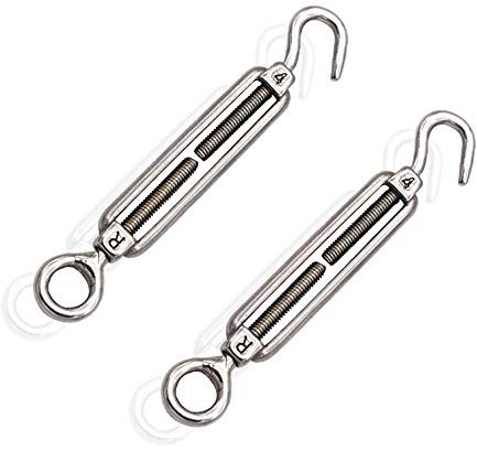 ZKSM 2 Stück Spannschlösser M5 Draht Spanner aus Edelstahl, Spannhaken für Sonnensegel, Seil, oder Wäscheleine zu spannen (Silber)