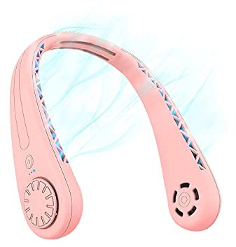 Tragbarer Ventilator Zum Umhängen,Mini Usb Der Blattlose Halsventilator,Wiederaufladbarer Tragbarer Nackenbügel Ventilator, Einstellbarer Anti-haarnadel Nackenventilator,für Outdoor-Sportarten