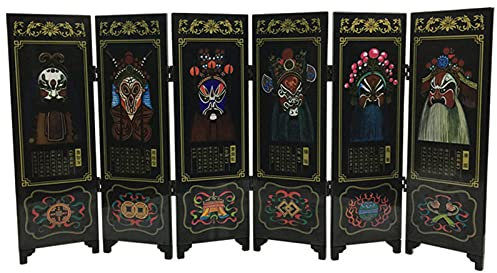 Mini paravents pliables en peinture chinoise antique pour décoration de bureau -Mini panneau de séparation de pièce - Cadeaux d'art chinois traditionnel pour la décoration de la maison (A5)