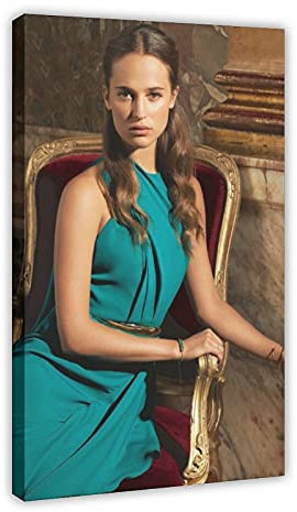 Schauspieler Alicia Vikander 24 Leinwand-Poster, Wandkunst, Deko, Bild, Gemälde für Wohnzimmer, Schlafzimmer, Dekoration, 30 x 45 cm, Rahmen: