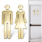 WC Segno Targa Toilette Bagno 1 Paio Porta Targhetta Cartello Toilette Adesivi Segnaletica Simbolo Uomo e Donna Targhette Bagno (Oro(20 cm))