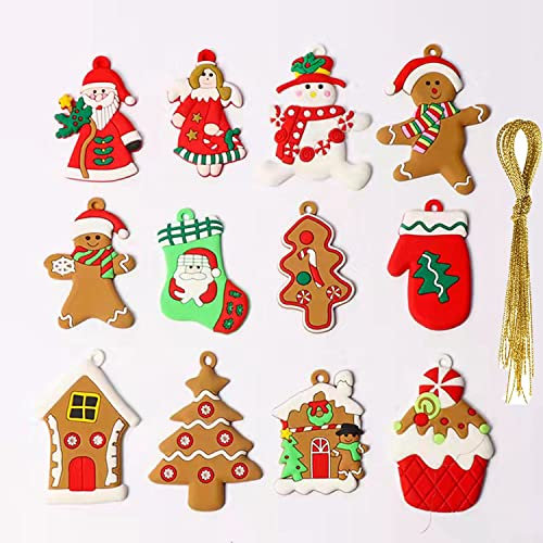 Weihnachtsbaumschmuck - Weihnachtsbaum Lebkuchenmann Hängende Ornamente, [12 stück], Christbaumschmuck Ornamente, Lebkuchen Weihnachtsschmuck,Weihnachtsdekorationen, Weihnachtsschmuck,B