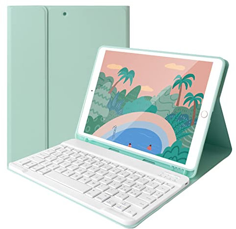 Lively Life Tastiera Bluetooth Rimovibile per iPad 10.2 9a Gen 2021/8a Gen 2020/7a Gen 2019, iPad Air 3 2019, iPad Pro 10.5 2017, con Custodia Protettiva - Layout Italiano QWERTY - Verde