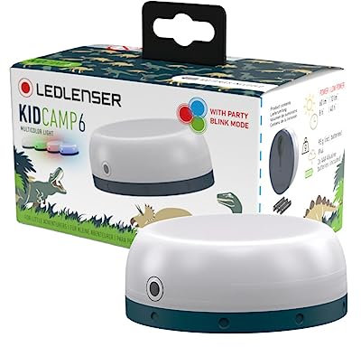 Ledlenser KIDCAMP6, sichere und robuste LED Laterne für Kinder, reduzierter Blend-Effekt für die Augen, automatische Abschaltung aktivierbar, Stimmungslicht, Party Blink-Modus (grün)