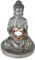 Solarleuchte für Außen Garten Buddha Figur - Solarleuchte Balkon Statue - Gartenlampe Höhe 30 cm - Außenleuchte LED Stehend - Gartendeko Solar Wetterfest