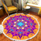 Tomifine Mandala Rund Teppich Quasten, Böhmen Handgewebte Baumwolle Teppiche für Schlafzimmer Wohnzimmer Hausdekor (60 cm,Violett Blau)
