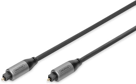 DIGITUS câble audio optique - Toslink à Toslink - SPDIF - fibre optique - 2m - noir - pour chaîne hi-fi, home cinéma, barre de son, ordinateur, PS4, Xbox