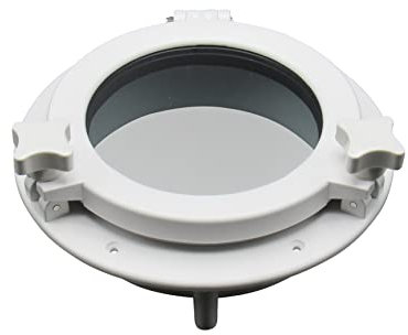Round Marine Ship Porthole Window in White 215MM x 160MM