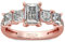 Jeulia Damen Eternity Diamant Verlobungsring: Sterling Silber Prinzess-Schliff 4-Prong Zirkonia Ringe Anniversary Unendlichkeit Schmuck mit Geschenk Box (67（21.4）, Roségold)