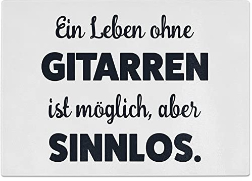 JUNIWORDS Glasschneidebrett, Ein Leben ohne Gitarren ist möglich, aber sinnlos (1009829)