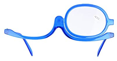 KOSDFOGE 1 Paar Make Up Lesebrille, Vergrößerungs Augen Make Up Brille, Einzellinse, Rotierende Brille, Lesebrille für Damen, Herunterklappbares Make Up, Unverzichtbares Kosmetisches(Blau 2.00)