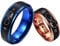 BSLONG Personalized Matching Promise Rings for Couples Infinity Best Friends Ring Wedding Ring Sets for Him and Her Blue Custom Engraved Couples Wedding Band (Blue＋Rose gold)