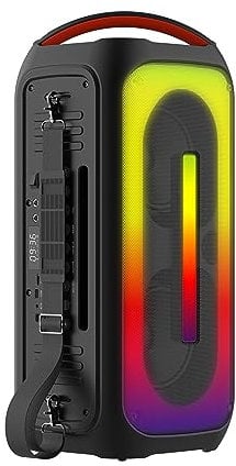 Majestic FLAME 66 PRO – Party speaker Bluetooth, Luci LED, ingressi USB/MICRO SD/AUX/MIC/GUITAR, Microfono, Telecomando, TWS, Batteria ricaricabile, Maniglia e tracolla per il trasporto
