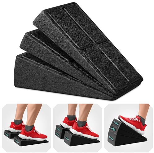 ZocoSquat Squat Wedge Set von 3-2x 8,5° Übungskeile für Kniebeugen + 1x 17° Squat Wedge Block - Konfigurierbares Slant Board - Leichtes EPP Slant Board für Wadendehnung - Home Gym Equipment