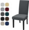 YSTELLAA Housse De Chaise 6 Pièces, Extensible Housse Chaise Salle A Manger, Amovible Lavable pour Protéger, Pavec Bande Élastique pour Un Ajustement, Doux Confortable, Gris