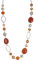 Bulinlin Silber Perplen Lang Kette für Damen Boho Statement Chain Halskette Modeschmuck Geburtstagsgeschenke für Frauen (52-Red brown)