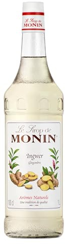 MONIN Sirup Ingwer 1,0 l | Authentischer Ingwergeschmack für Cocktails, Tee, Limonaden und Mocktails - vielseitig verwendbar