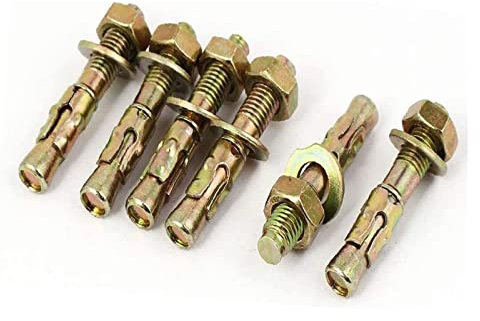 MBELLO Hülsenankerbolzen, Expansionshülsen-Ankerschraubenbolzen, 6 Stück M8x50mm Expansionsbolzen Bronzeton