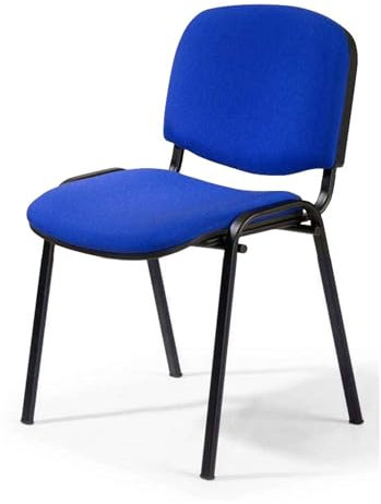 Topsit Besucherstuhl ISO, Bequemer Konferenzstuhl, stapelbar, mit gepolsterter Sitzfläche und Rückenlehne. Einzelner Artikel (Blau)
