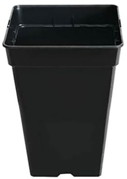 Control Garden Pack 20 Macetas Cuadradas para Plantas Negra 14 L - Maceteros de Plástico para Flores - Tiesto para Cultivos Resistente
