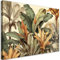 Feeby - Wandbilder Wohnzimmer 120x80 cm, Laub Natur, Leinwand Bilder, Bilder für Schlafzimmer, Echter Gemalter Effekt, Moderne Wanddeko, Gemälde - Tropen Dschungel Grün