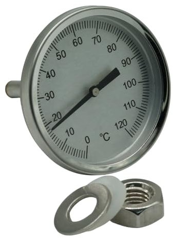 Stainless Steel Thermometer 0-120°C for BBQ, Alembic, Still Column, Brew Kettle, Smoke House