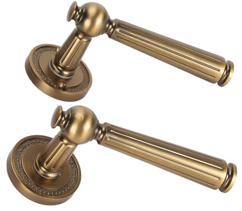 Serrure à Levier de Porte,Poignée de Porte D'entrée avec Serrure et clé, Bronze Antique, Poignée Confortable, Levier de Porte Intérieur Silencieux pour Poignée de Chambre à Coucher