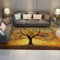 UERWOWELL Gustav Klimt Stil Fußmatte Luxus Teppich Dekor Baum des Lebens Retro Throw Teppiche Mehrfarbig Gelb Anti-Rutsch-Teppiche für Wohnzimmer Schlafzimmer 80x150cm