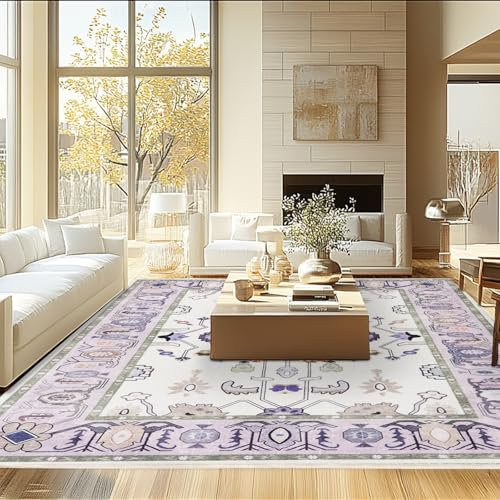 MAST DOO Teppich Wohnzimmer 140x200cm - Boho Kurzflor Großer Schlafzimmer - Orientalischer Vintage Weich Waschbar Rutschfest Design für Schlafzimmer, Esszimmer, Küchen