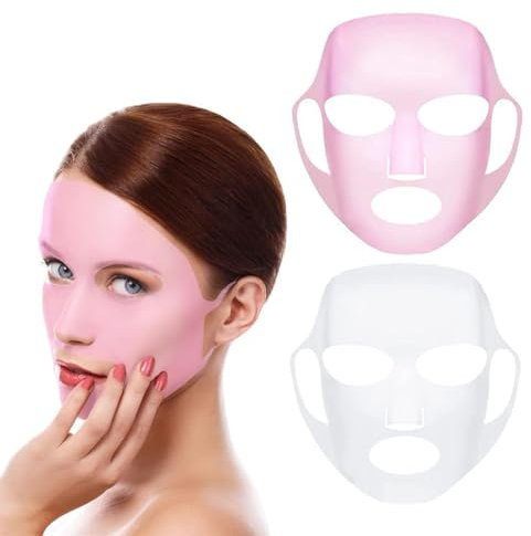 QEDBOJE 2 PCS Housse de couvertures hydratantes de beauté de Silicone Réutilisable, Couverture de couvertures hydratantes de Visage Silicone Visage, couvertures hydratantes de Beauté Imperméable
