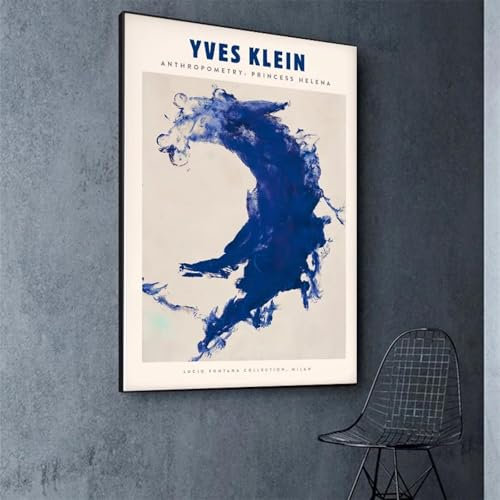 Yves Klein Kunstwerke Kunst Blau Weiß Poster Abstrakte Leinwandmalerei Wandkunstdrucke Bild Wohnzimmer Moderne Wohnkultur 70x100cm Rahmenlos