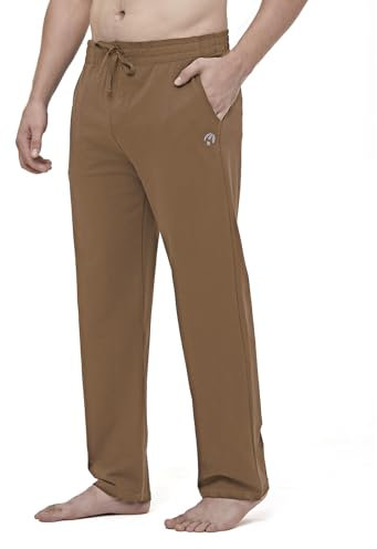HMIYA Herren Jogginghose Baumwolle Sweathose Lange Atmungsaktiv Sporthose Yogahose Klassische Trainingshose mit Taschen(Dunkelbraun,XL)